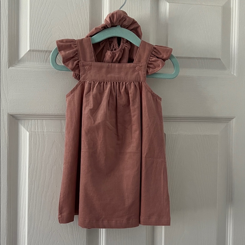 Angel Dear Corduroy Dress in Soft Pink